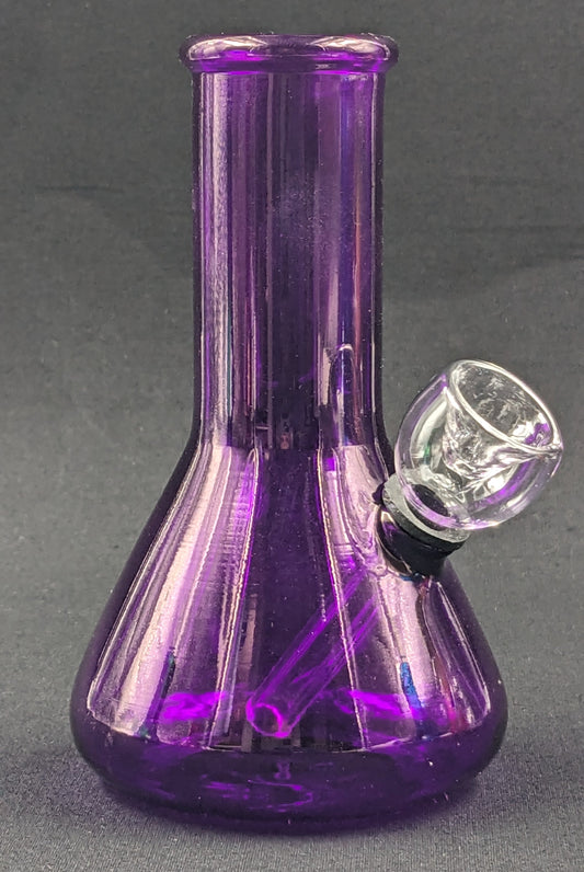 5" Glass Water Pipe Bong Purple Beaker