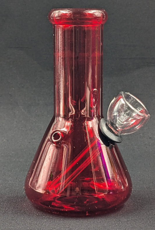 5" Glass Water Pipe Bong Red Beaker