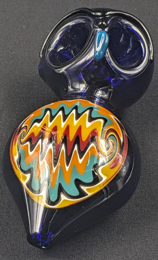4.5" Glass Spoon Dual Bowls Owl 01