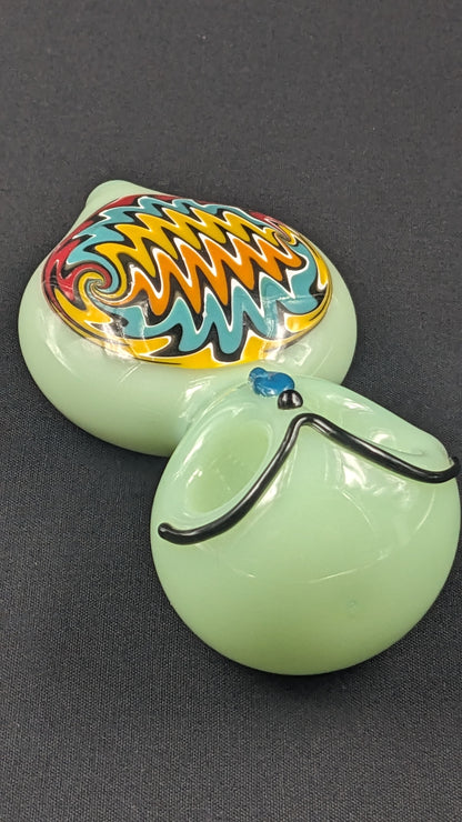 4.5" Glass Spoon Dual Bowls Owl 02