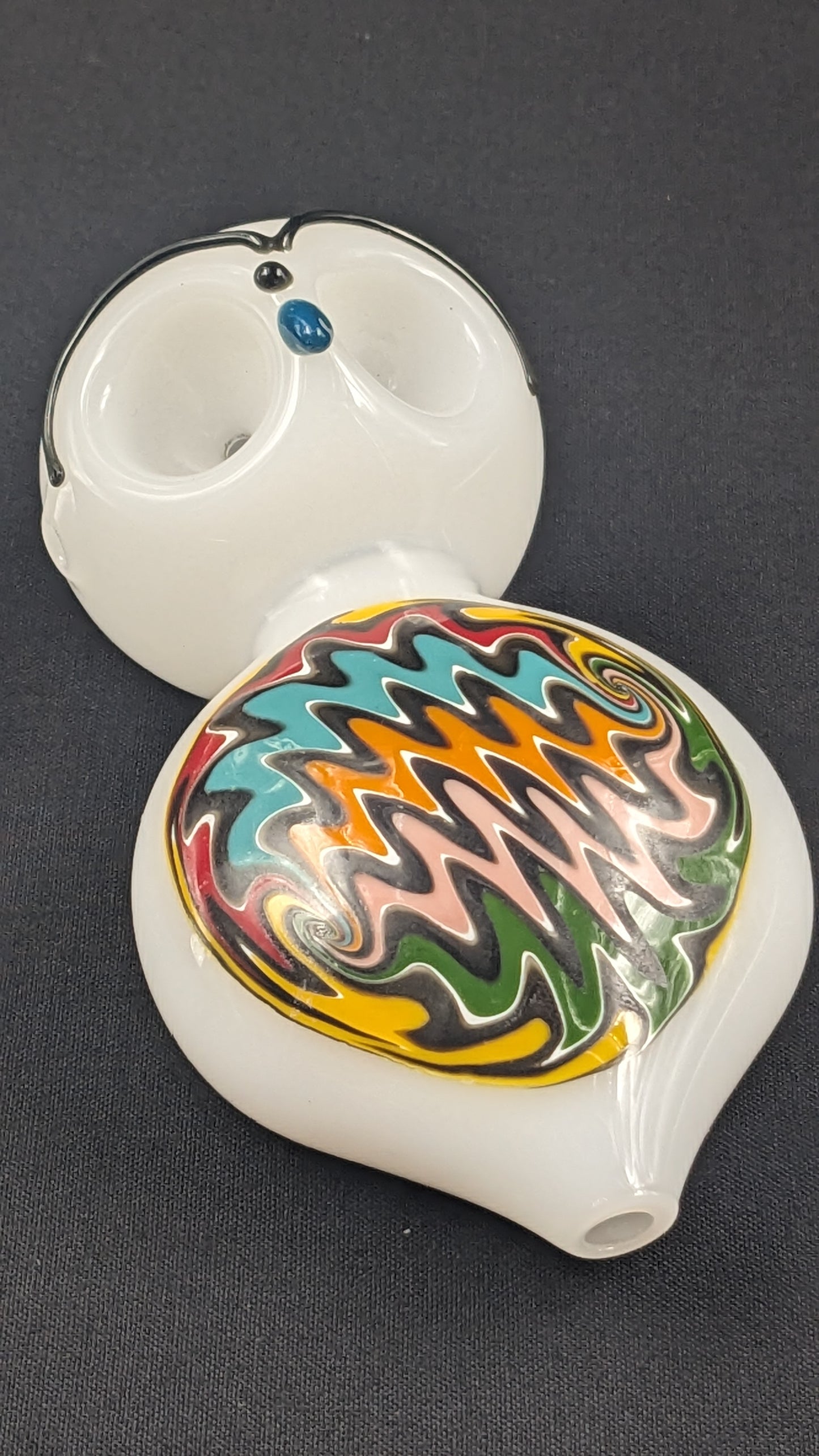 4.5" Glass Spoon Dual Bowls Owl 03