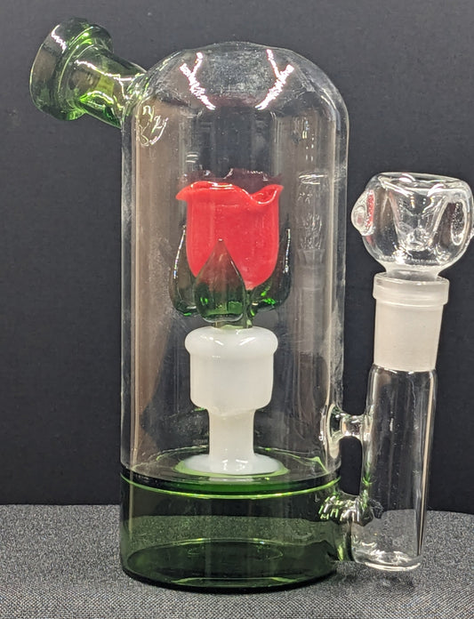 5.5" Glass Water Pipe Bong Dome Rose 02