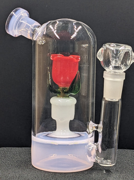 5.5" Glass Water Pipe Bong Dome Rose 01