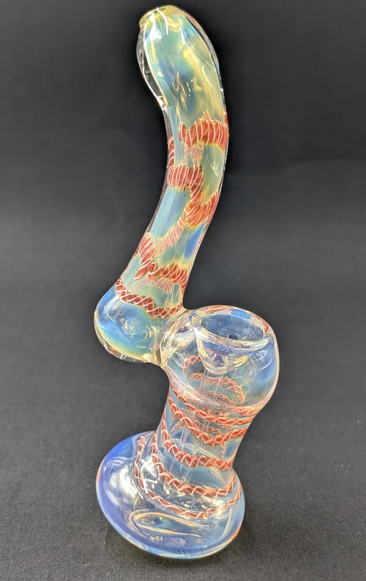 6.5" Glass Bubbler Fumed Red