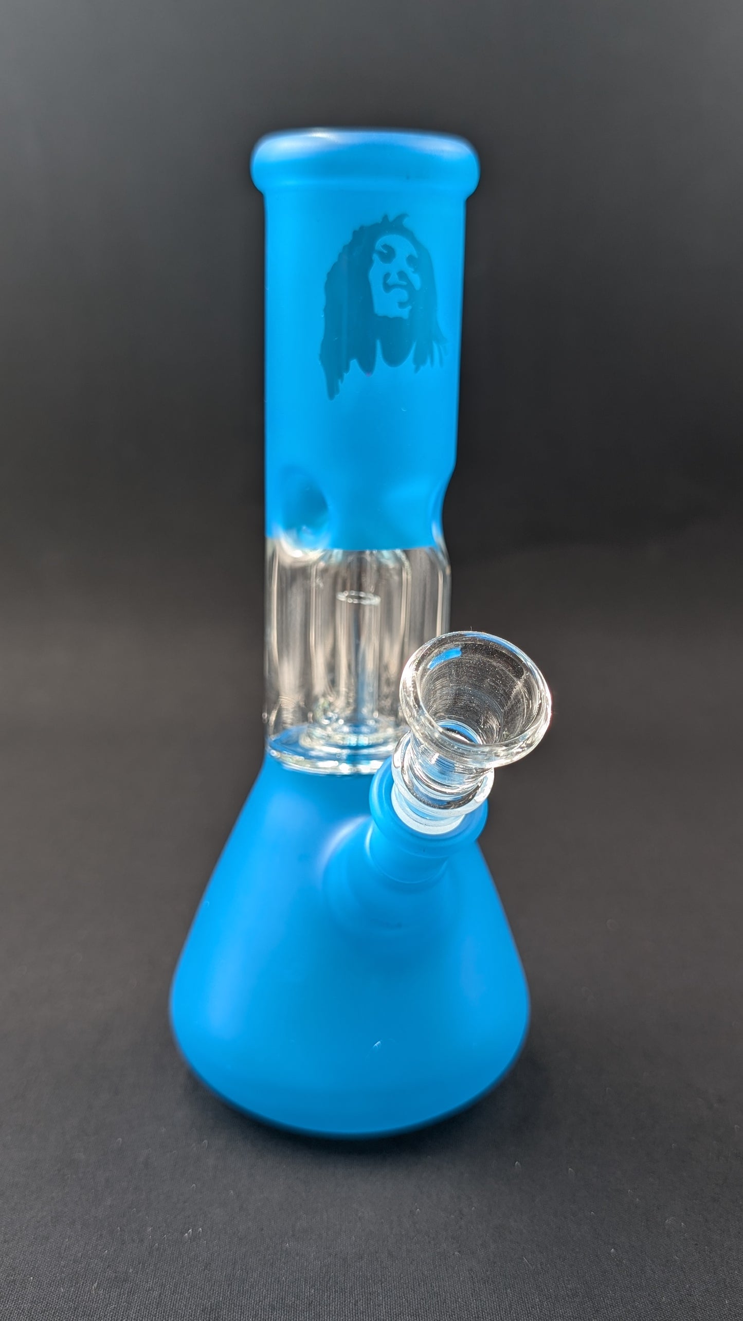 8" Glass Water Pipe Bong Sky Blue Marley + 5 FREE Screens