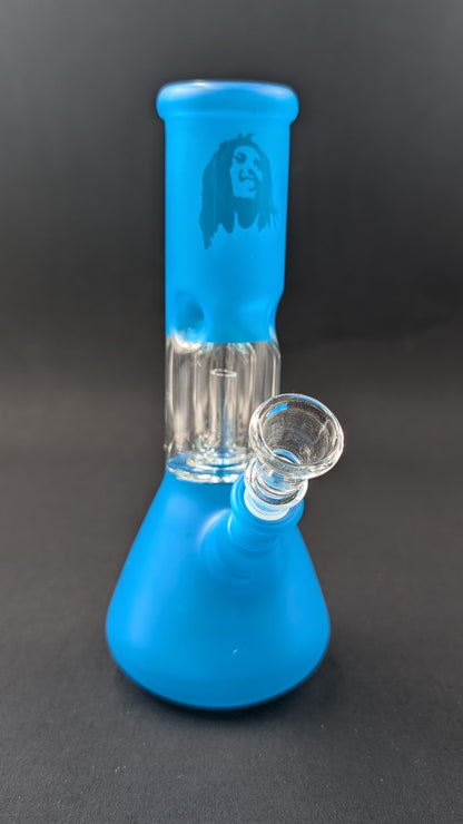 8" Glass Water Pipe Bong Sky Blue Marley + 5 FREE Screens
