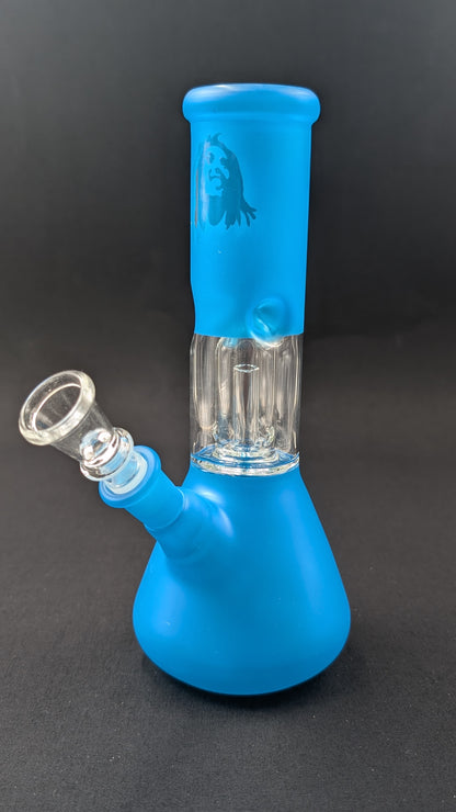 8" Glass Water Pipe Bong Sky Blue Marley + 5 FREE Screens