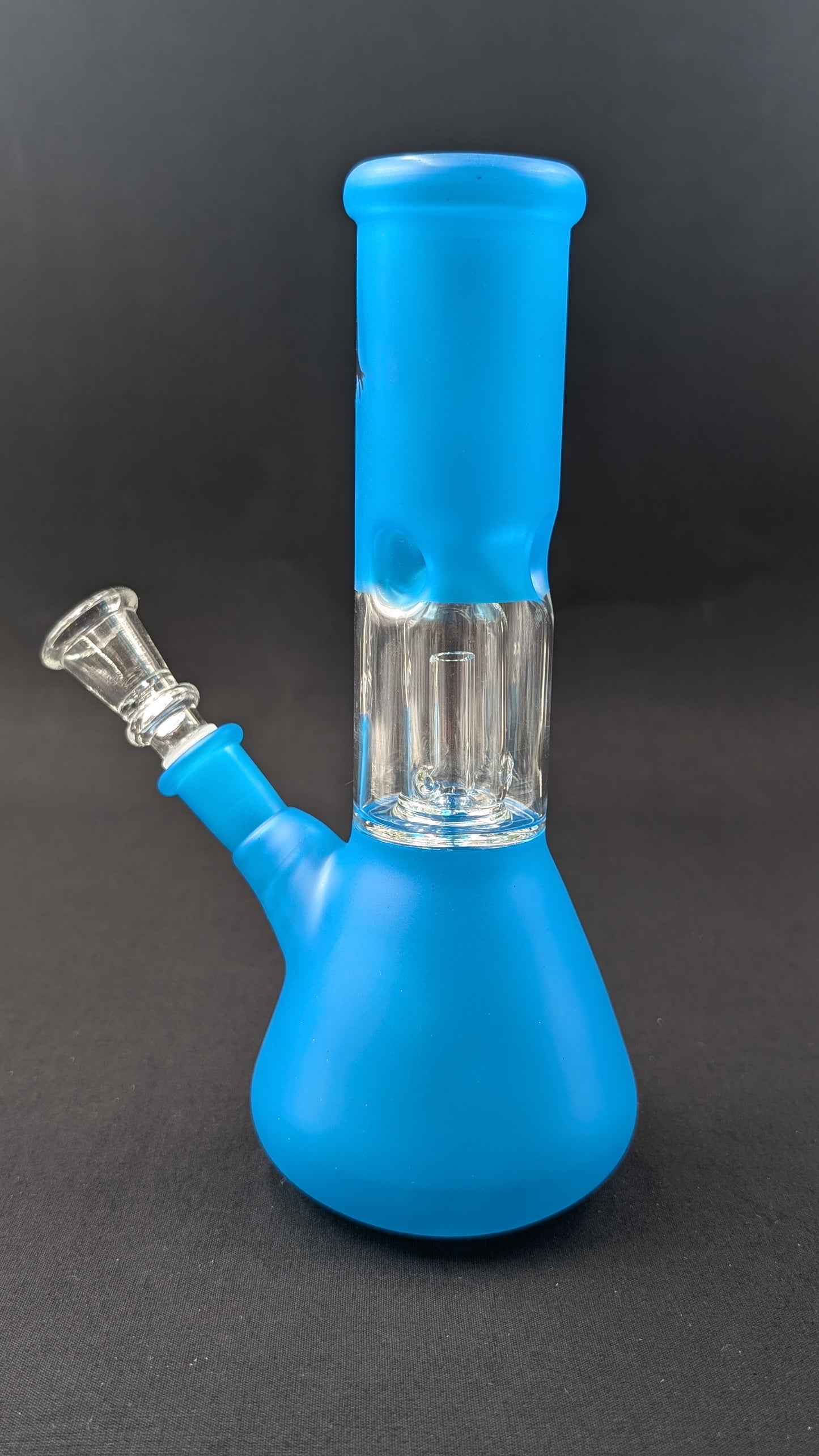 8" Glass Water Pipe Bong Sky Blue Marley + 5 FREE Screens