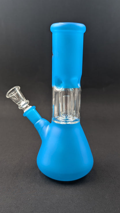 8" Glass Water Pipe Bong Sky Blue Marley + 5 FREE Screens