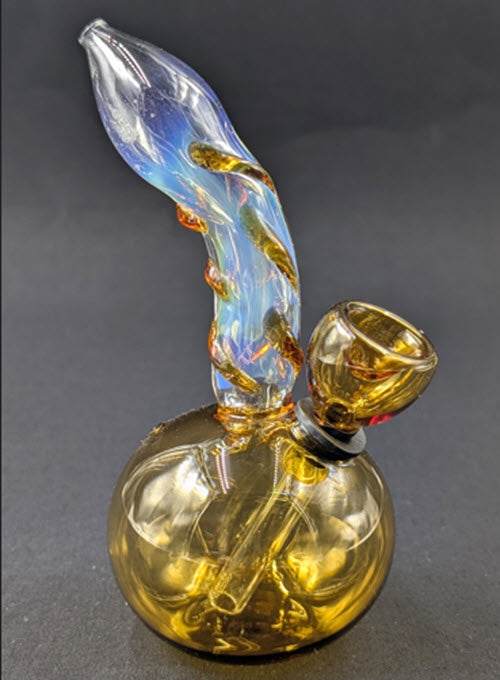 5" Glass Water Pipe Bong Round Light Amber