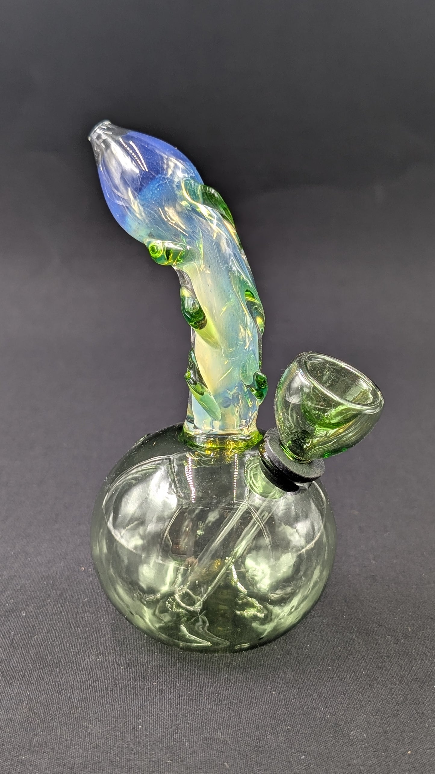 5" Glass Water Pipe Bong Round Green