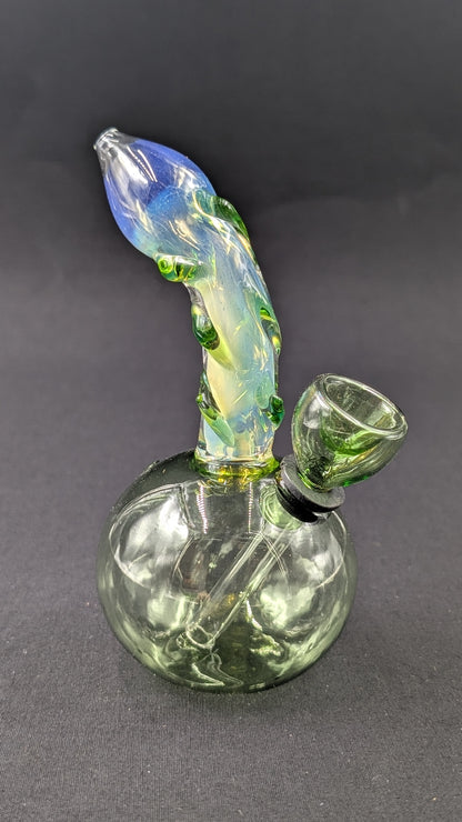 5" Glass Water Pipe Bong Round Green