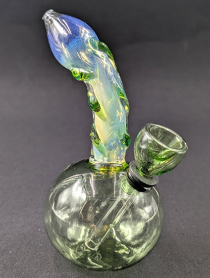 5" Glass Water Pipe Bong Round Green