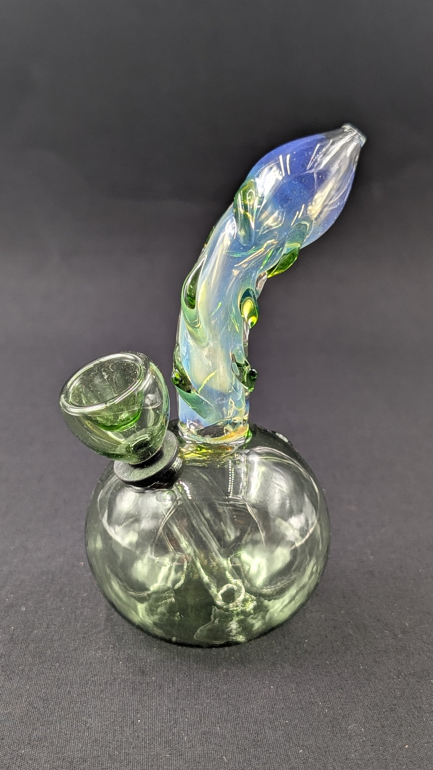 5" Glass Water Pipe Bong Round Green