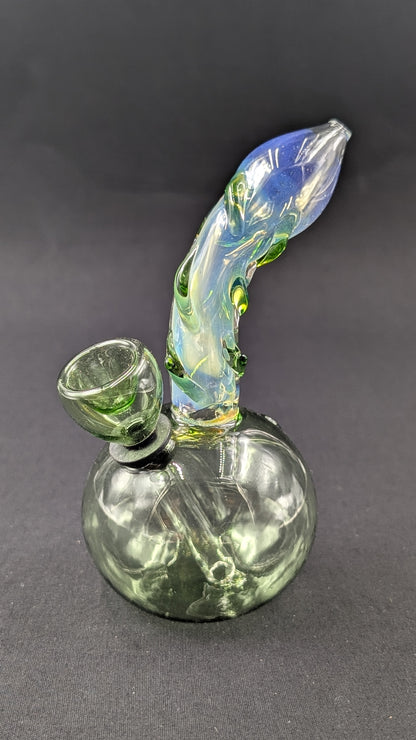 5" Glass Water Pipe Bong Round Green