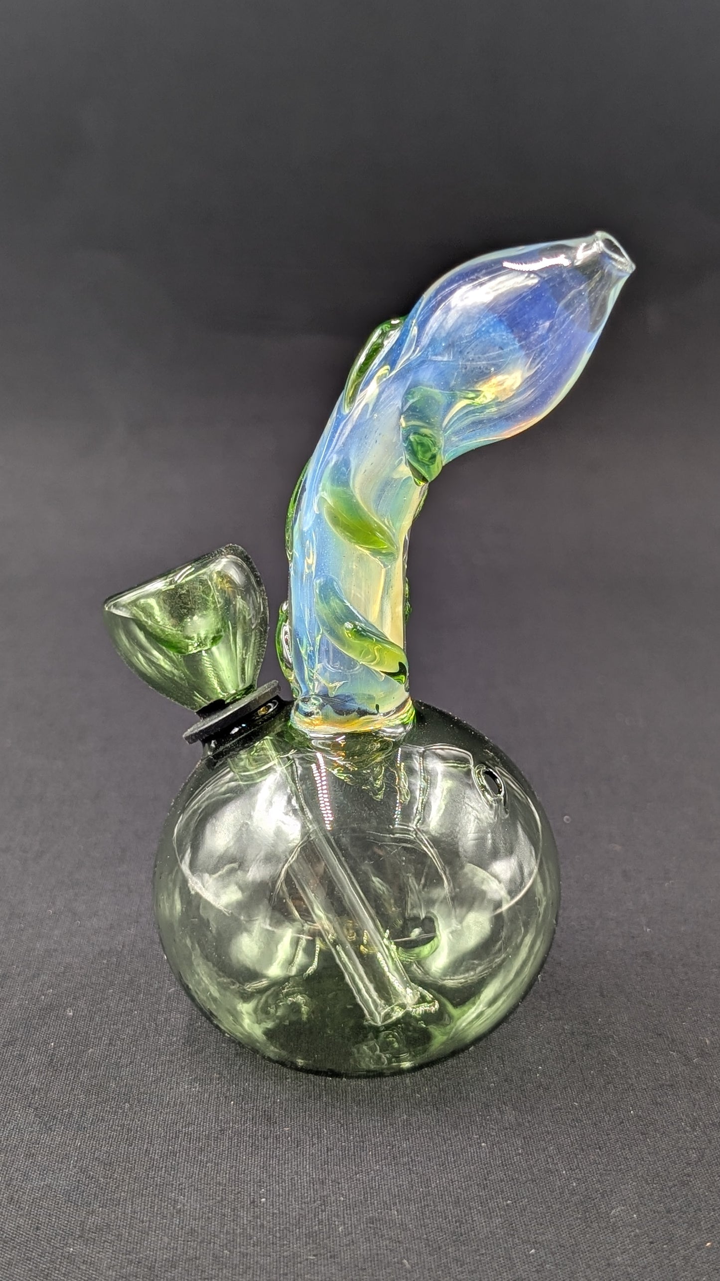 5" Glass Water Pipe Bong Round Green