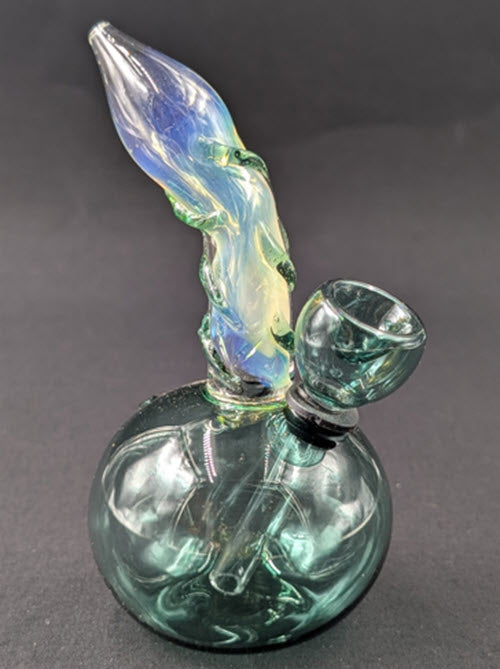 5" Glass Water Pipe Bong Round Teal