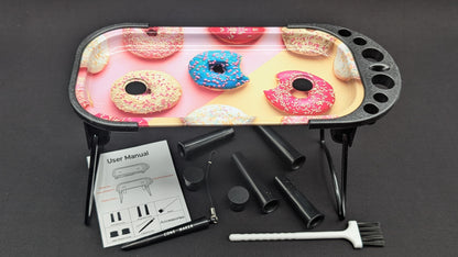 9 Piece Standing Rolling Tray Console That's Foldable 005