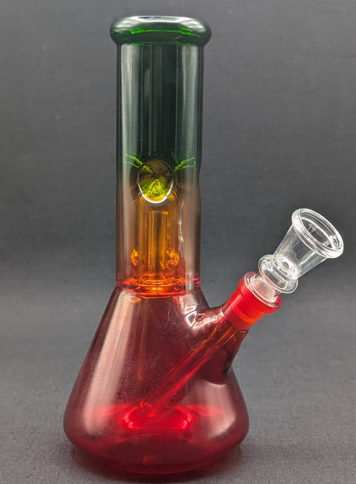8" Glass Water Pipe Bong Rasta + 5 FREE Screens