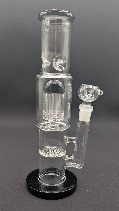 10" Glass Water Pipe Bong Thick Tree and Honeycomb Percs!!  BK