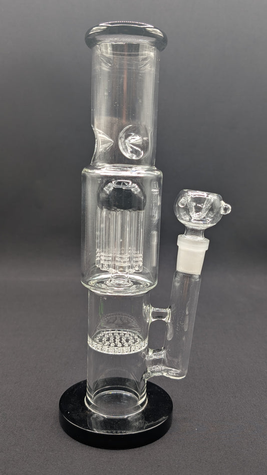 10" Glass Water Pipe Bong Thick Tree and Honeycomb Percs!!  BK