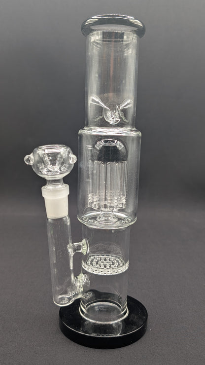 10" Glass Water Pipe Bong Thick Tree and Honeycomb Percs!!  BK