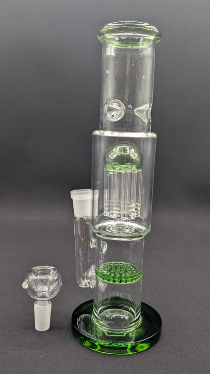 10" Glass Water Pipe Bong Thick Tree and Honeycomb Percs!!  GR