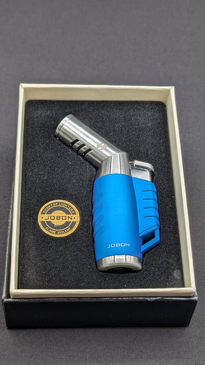 Jobon 3 Jet Torch Butane Lighter with Adjustable Nozzle - Blue
