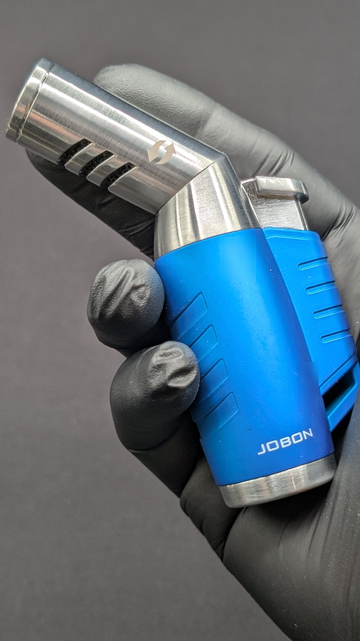 Jobon 3 Jet Torch Butane Lighter with Adjustable Nozzle - Blue