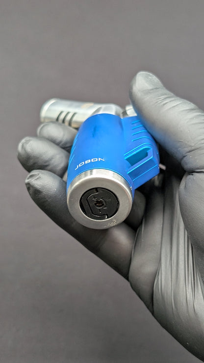 Jobon 3 Jet Torch Butane Lighter with Adjustable Nozzle - Blue