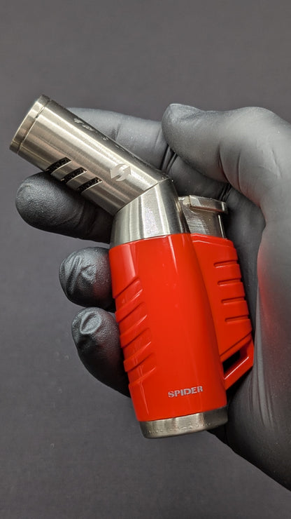 Jobon 3 Jet Torch Butane Lighter with Adjustable Nozzle - Orange