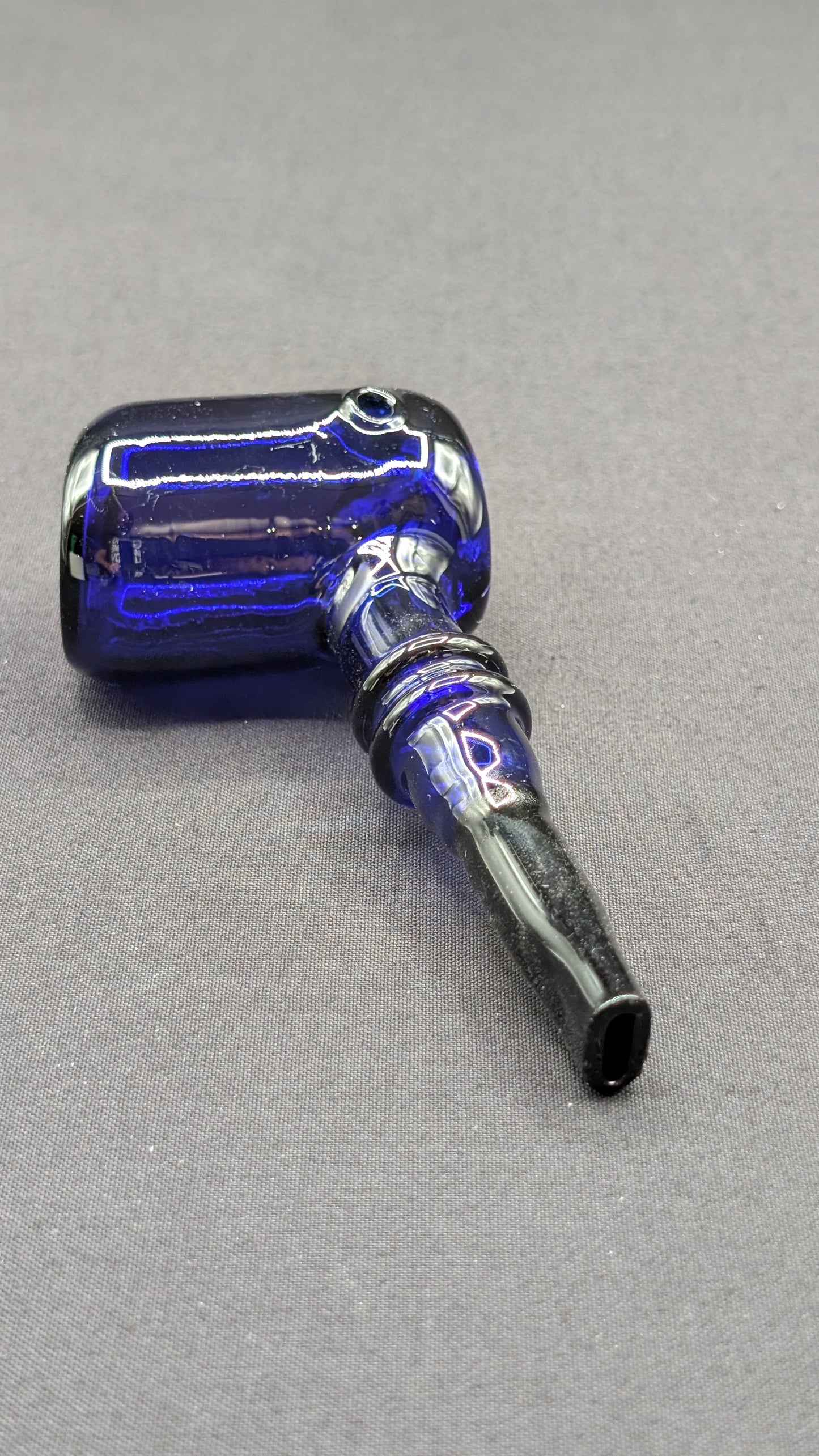 5.25" Glass Spoon Hammer Dark Blue