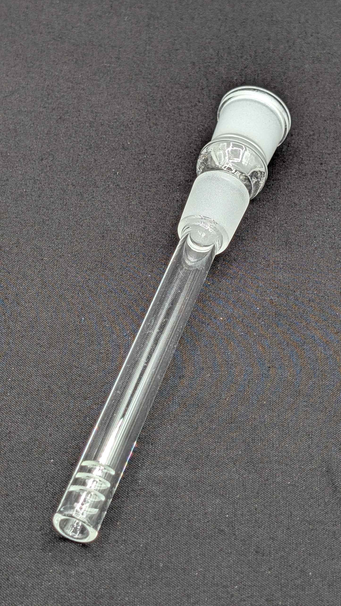 4.5" 6 Cut Glass Downstem 18MM Male to 18MM Female Opening