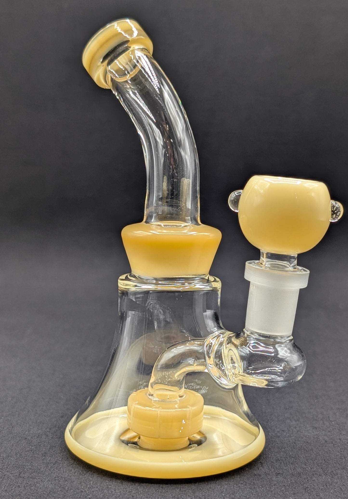6" Glass Water Pipe Bong Bent Neck Perc Yellow