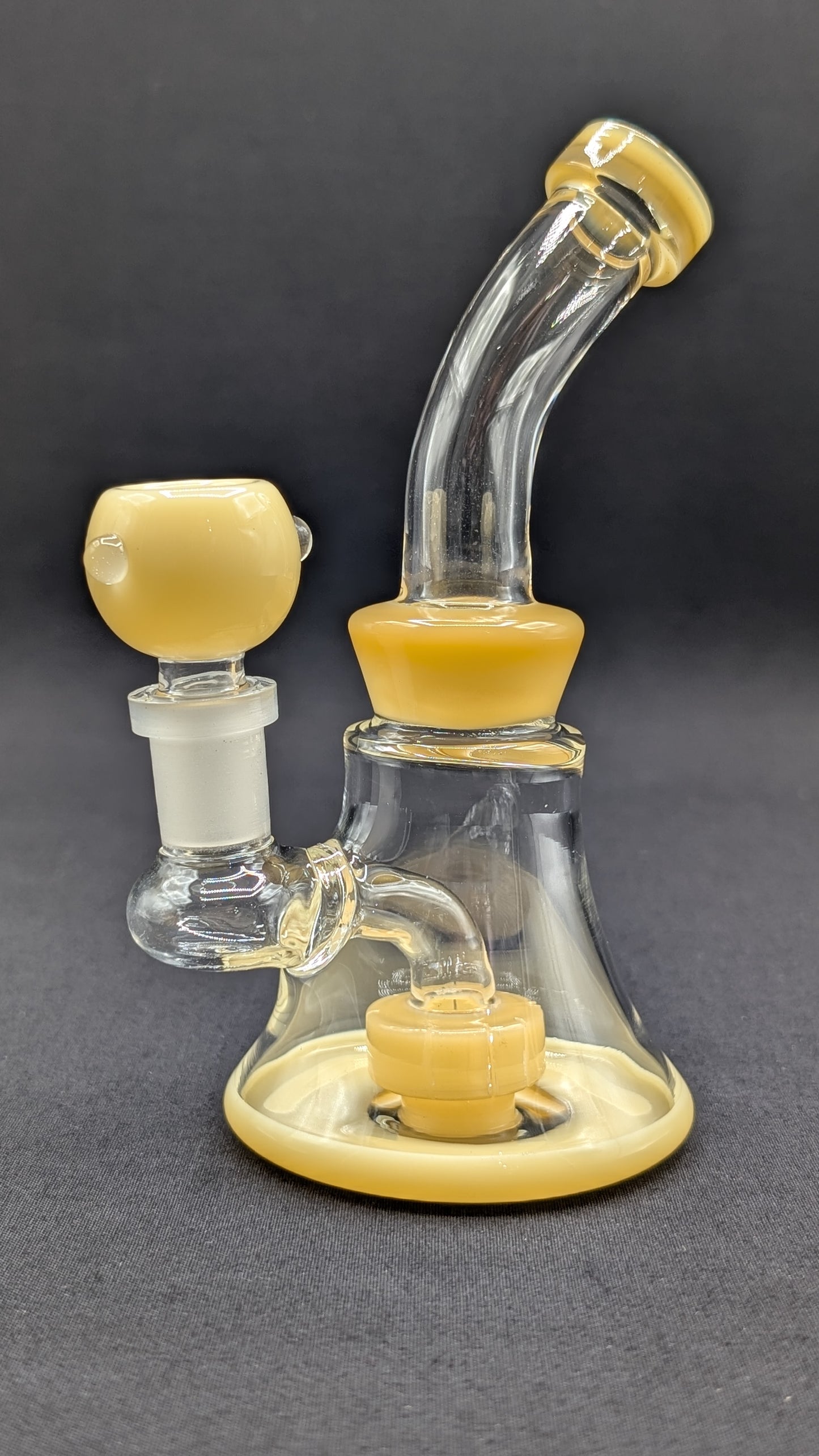 6" Glass Water Pipe Bong Bent Neck Perc Yellow