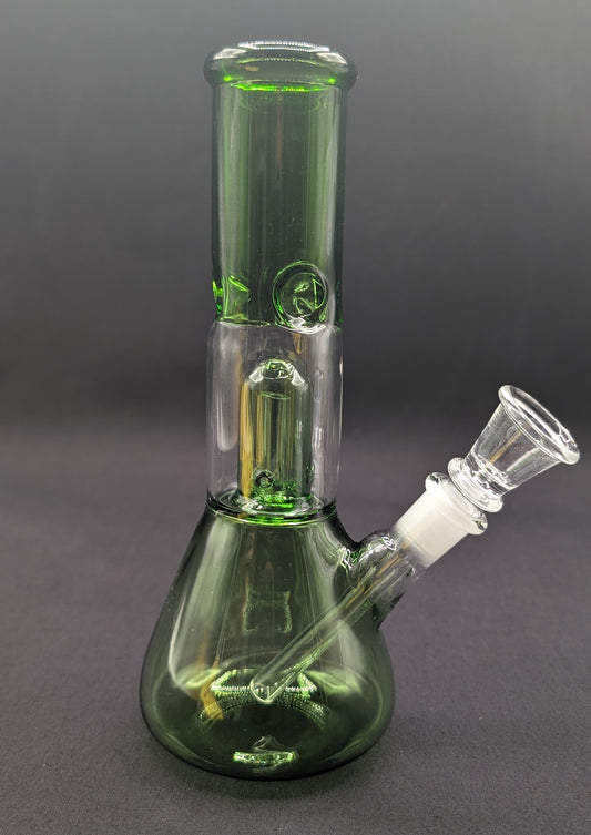 8" Glass Water Pipe Bong Green + 5 FREE Screen (Colored Glass)