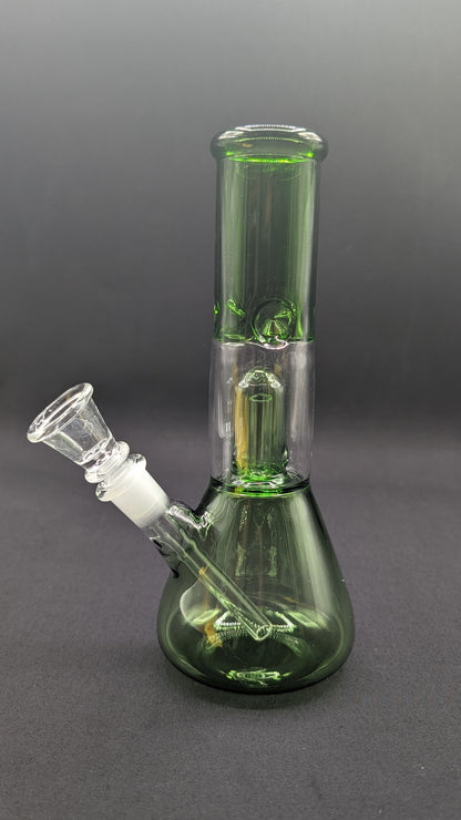 8" Glass Water Pipe Bong Green + 5 FREE Screen (Colored Glass)