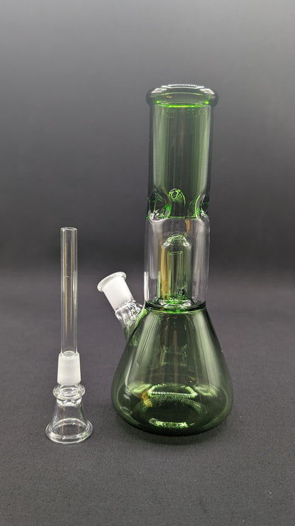 8" Glass Water Pipe Bong Green + 5 FREE Screen (Colored Glass)