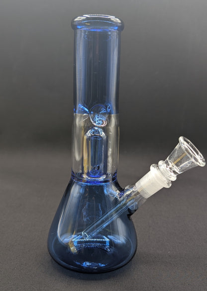 8" Glass Water Pipe Bong Light Blue + 5 FREE Screen (Colored Glass)