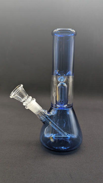8" Glass Water Pipe Bong Light Blue + 5 FREE Screen (Colored Glass)