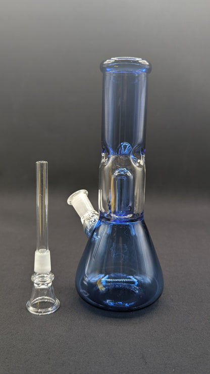 8" Glass Water Pipe Bong Light Blue + 5 FREE Screen (Colored Glass)