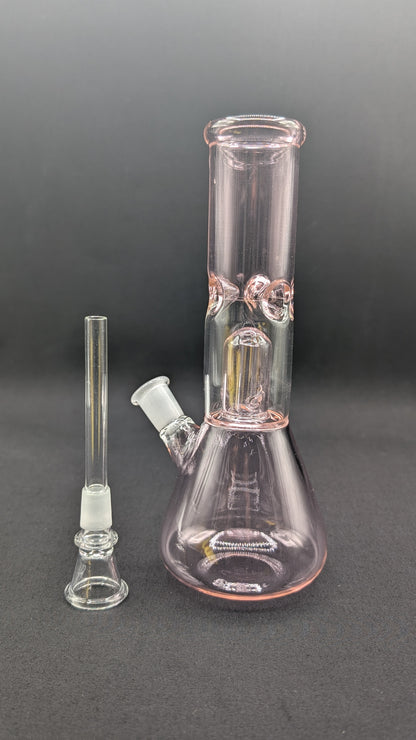 8" Glass Water Pipe Bong Pink + 5 FREE Screen (Colored Glass)