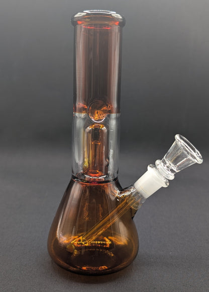 8" Glass Water Pipe Bong Amber + 5 FREE Screen (Colored Glass)