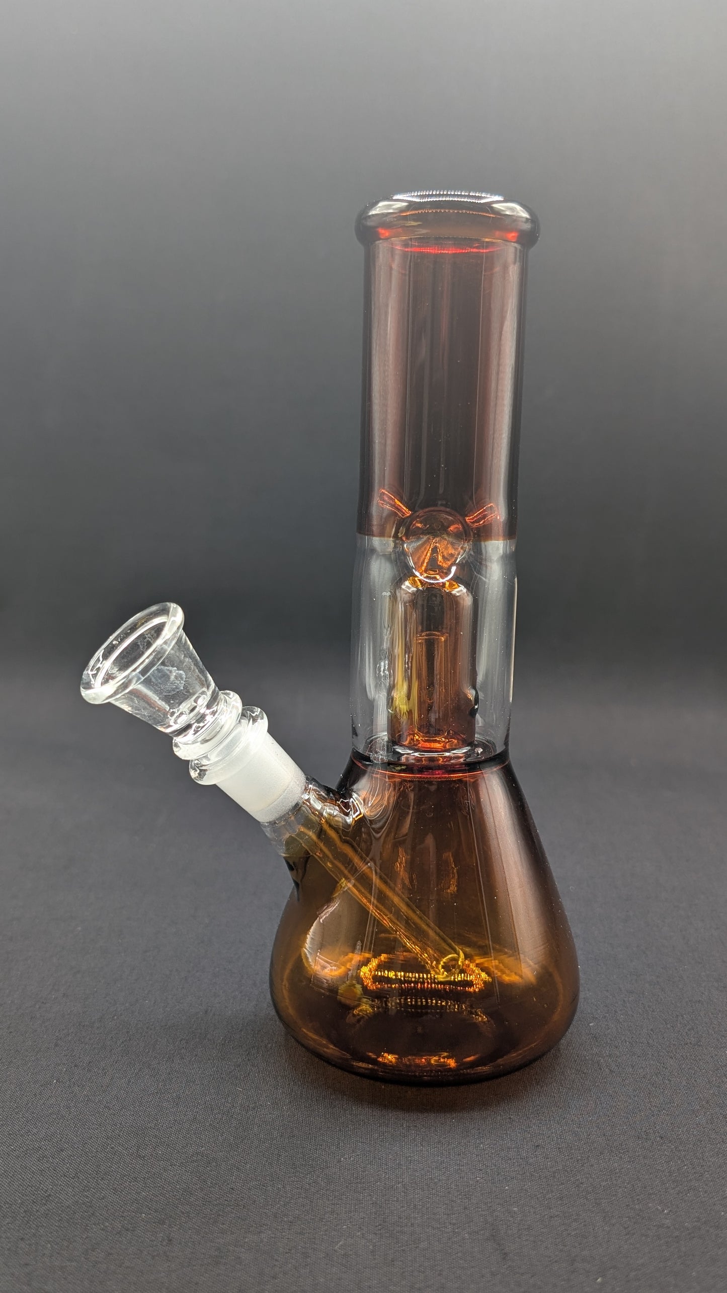 8" Glass Water Pipe Bong Amber + 5 FREE Screen (Colored Glass)