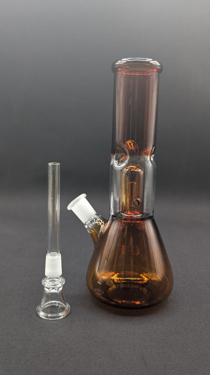 8" Glass Water Pipe Bong Amber + 5 FREE Screen (Colored Glass)