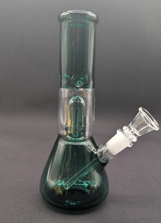 8" Glass Water Pipe Bong Teal + 5 FREE Screen (Colored Glass)