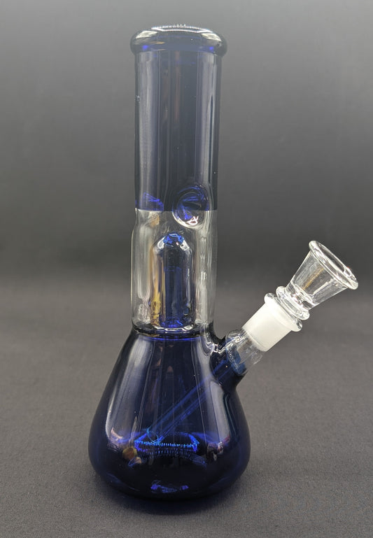 8" Glass Water Pipe Bong Blue + 5 FREE Screen (Colored Glass)