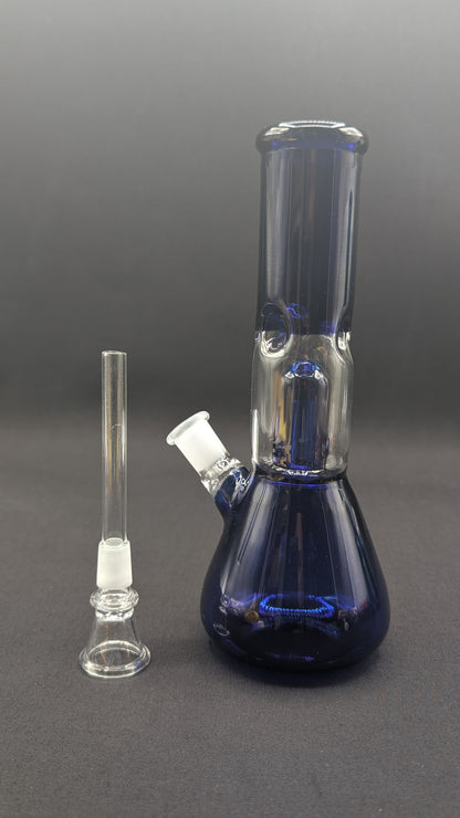 8" Glass Water Pipe Bong Blue + 5 FREE Screen (Colored Glass)