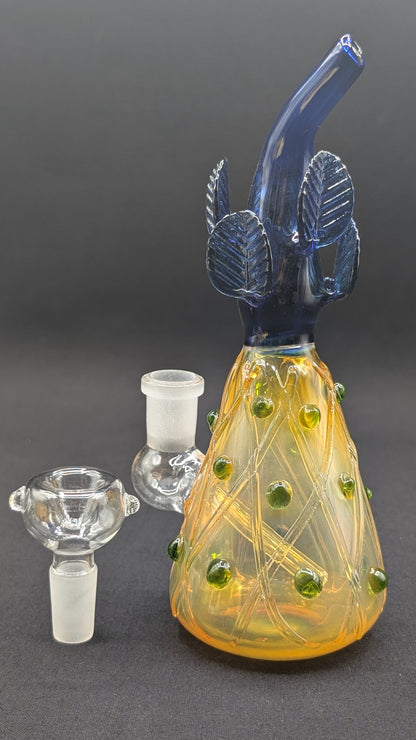 7.5" Glass Water Pipe Bong Pineapple BL