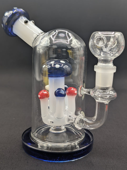 6" Glass Water Pipe Bong Mushroom Style BL